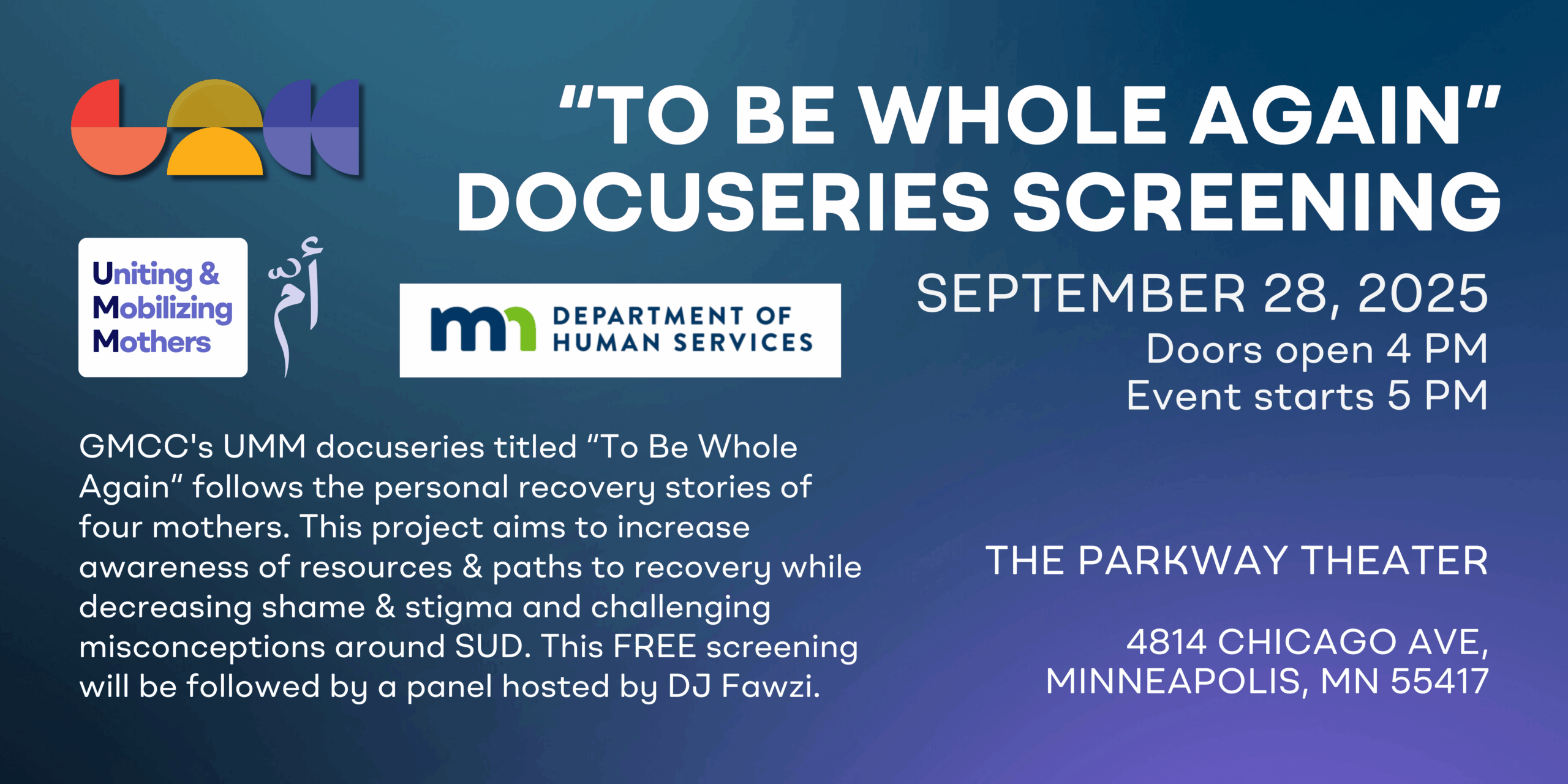 “To be whole again” docuseries screening